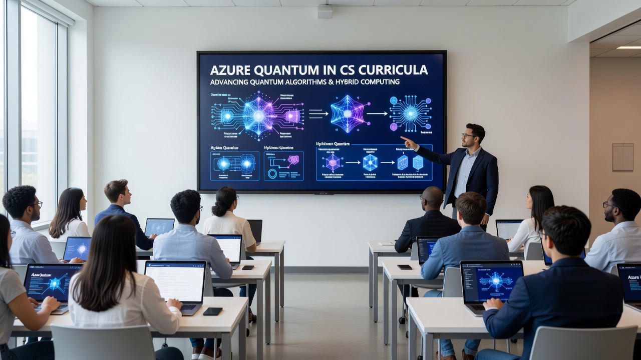 Group discussion during an Azure Quantum workshop at a European university computer science department